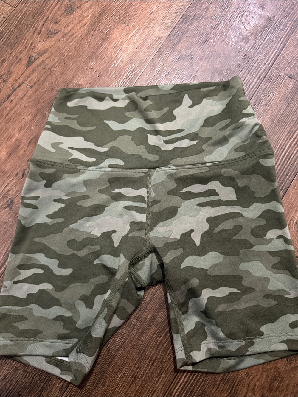 PINK Victoria's Secret Olive Camo High-Waist Bike Shorts